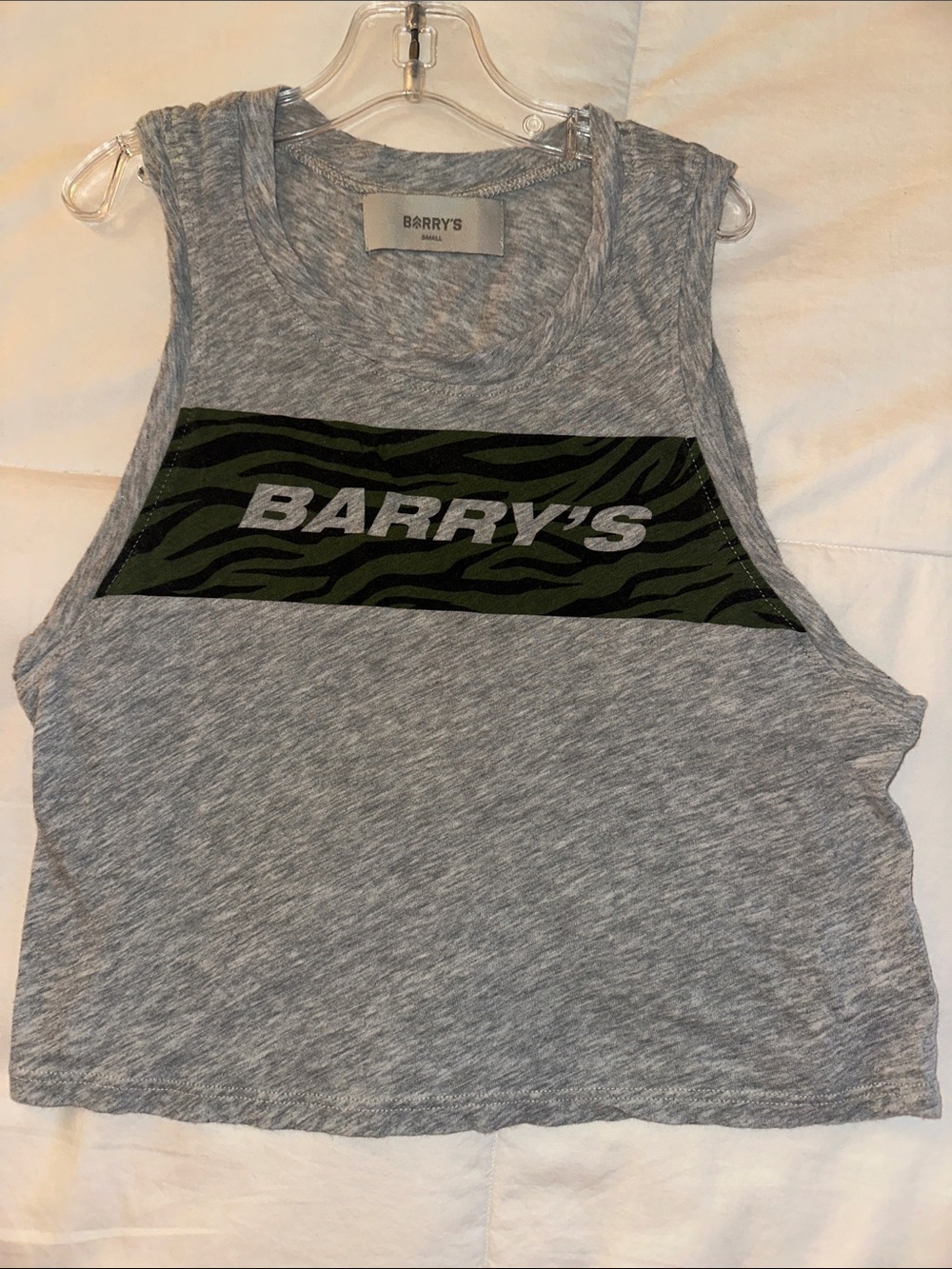 Grey Tank Top with Olive Zebra Logo